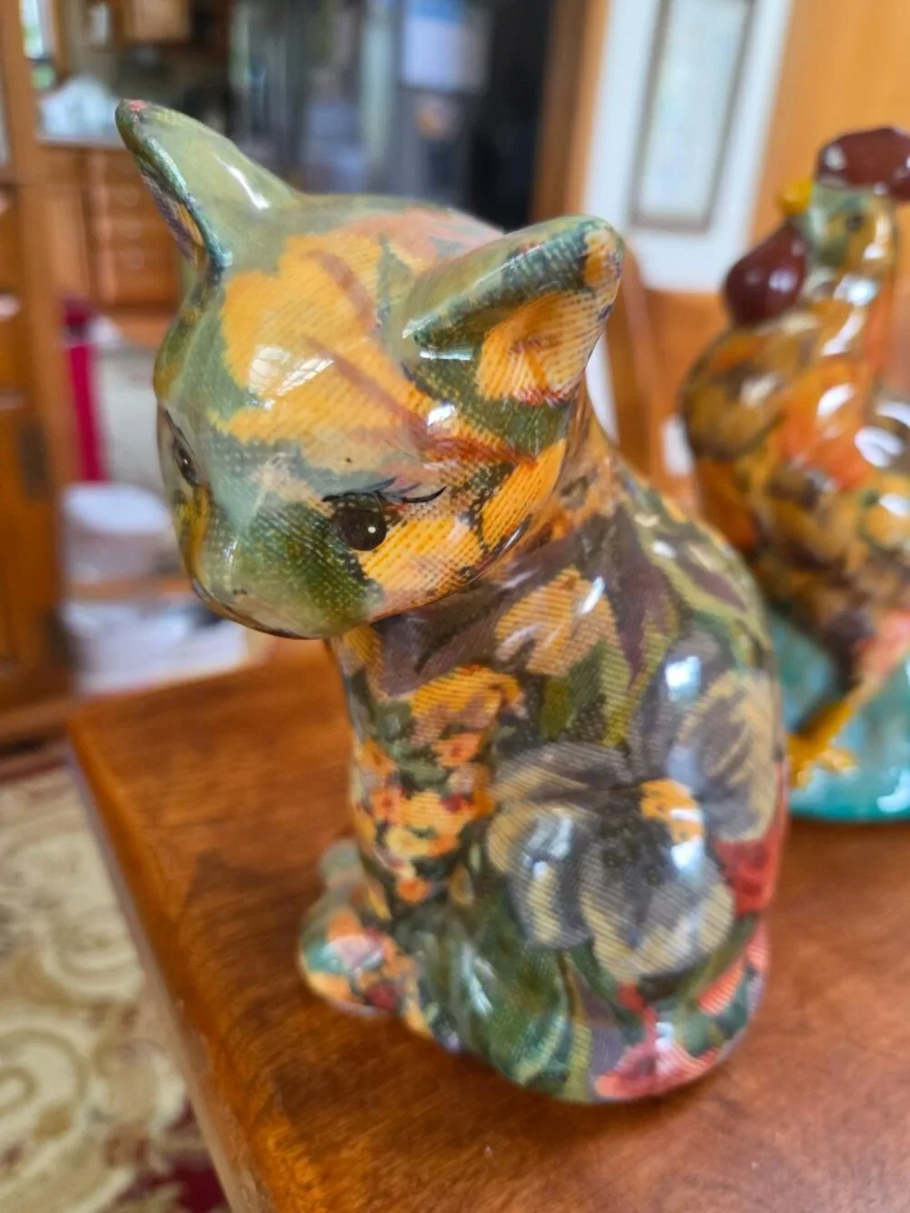 drip glaze sponge paint lot of bunny rooster and cat
